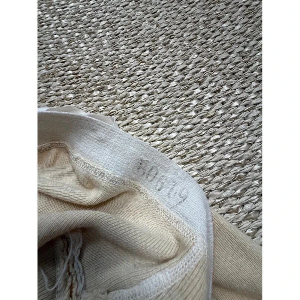 Vintage US military Long Johns Set Cream Wool Cotton Thermal Henley Pants M